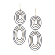 Todd Reed earrings with White brilliant cut diamonds (~4.67ct), 18k yellow gold and sterling silver with patina.